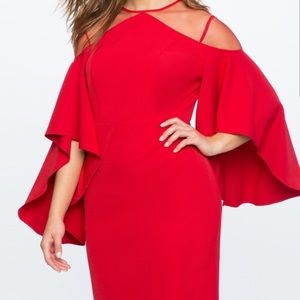 ELOQUII DRAMA SLEEVE DRESS WITH SHEER DETAIL SZ 20